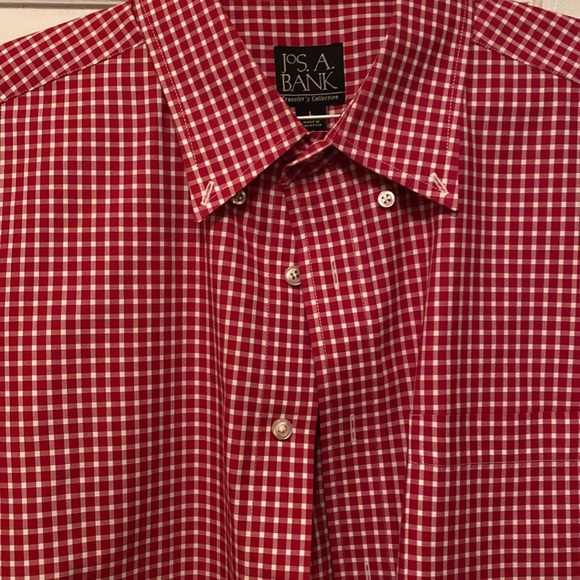 Jos A Bank Red & White Button Down Collar Shirt - Picture 3 of 6